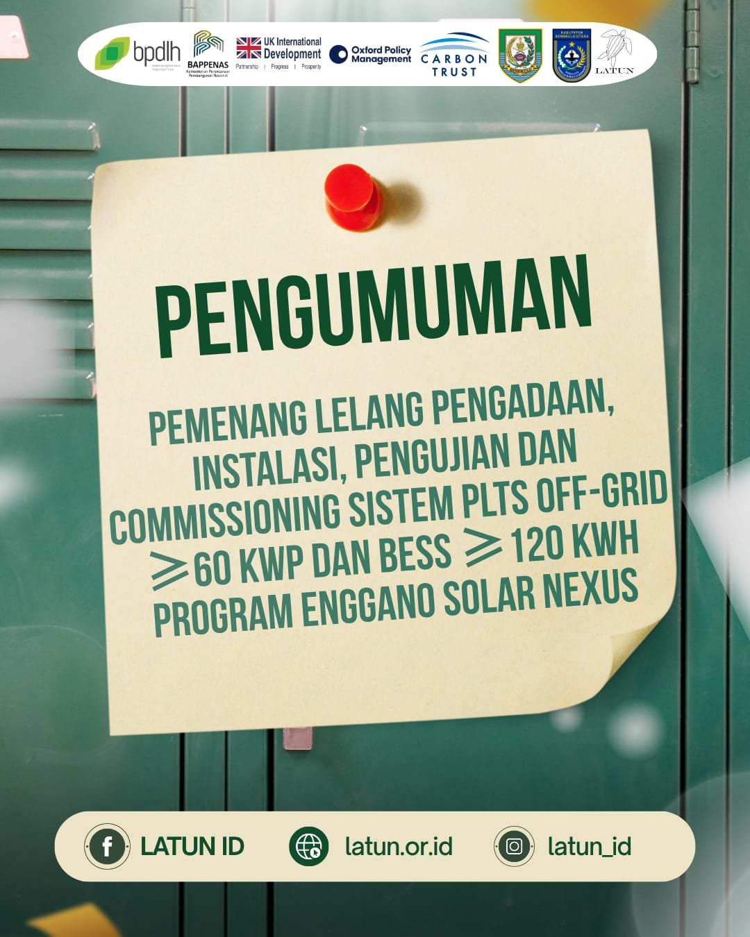 Pengumuman Pemenang Lelang